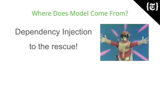 Where Does Model Come From?
Dependency Injection
to the rescue!
 