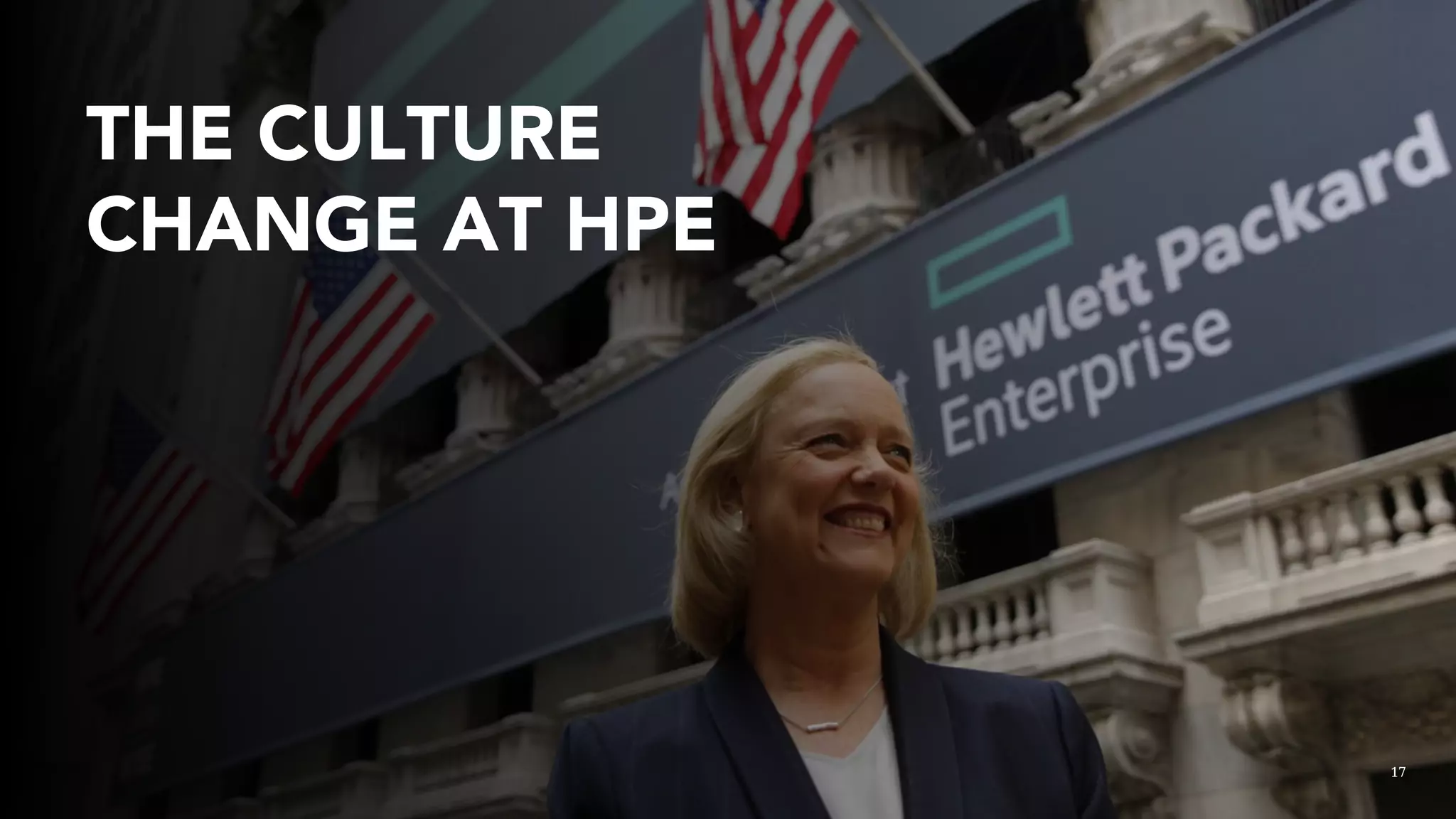 1717
THE CULTURE
CHANGE AT HPE
 