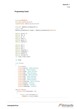 Appendix 1
1 (1)
Programming Codes
 