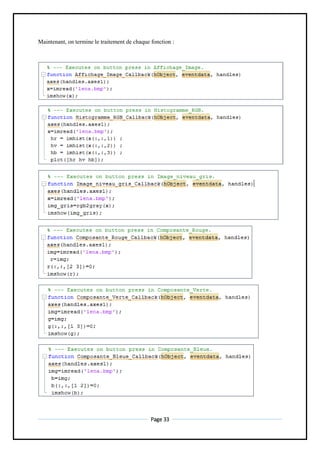 Page 33
Maintenant, on termine le traitement de chaque fonction :
 