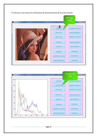 Page 37
Ci-dessous vous trouvez la vérification de fonctionnement de tous les boutons.
Affichage
Image
Histogramme
RGB
 