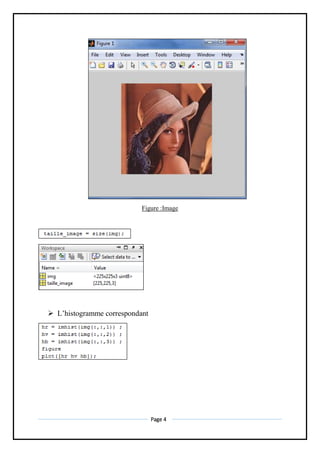 Page 4
Figure :Image
 L’histogramme correspondant
 