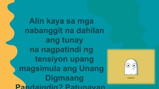 Alin kaya sa mga
nabanggit na dahilan
ang tunay
na nagpatindi ng
tensiyon upang
magsimula ang Unang
Digmaang
 