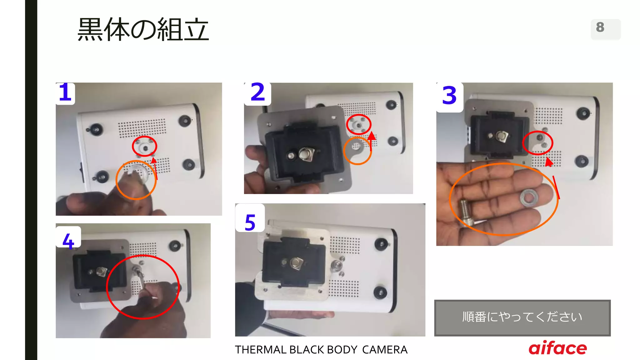 THERMAL BLACK BODY CAMERA
8
黒体の組立
１ ２ ３
4
5
順番にやってください
 