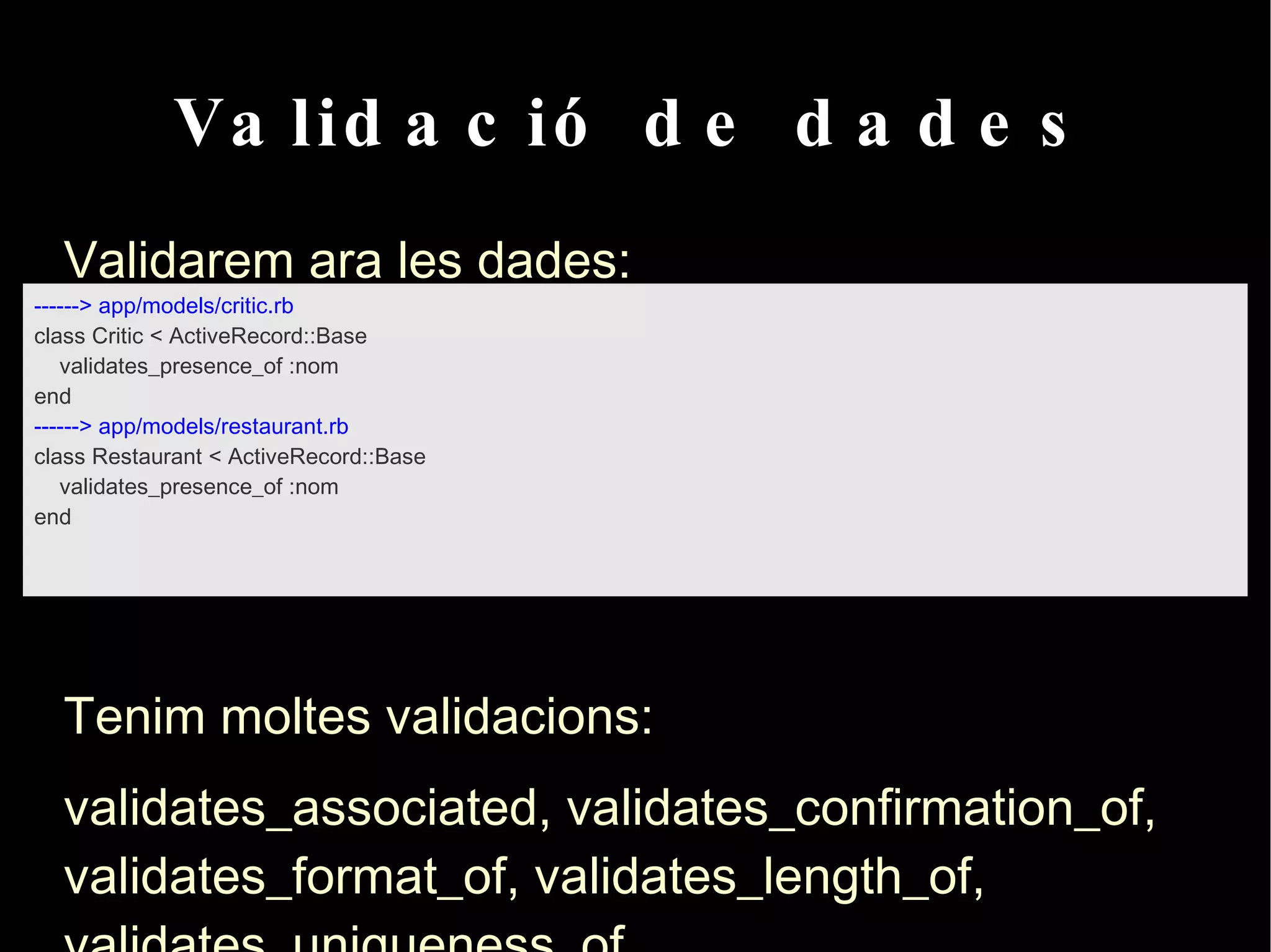 Arquitectura MVC - Vista Patró Model-Vista-Controlador Vista: Part responsable de generar la interfície d'usuari. 