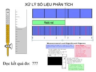 XỬ LÝ SỐ LiỆU PHÂN TÍCH
Đọc kết quả đo: ???
 