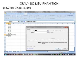 XỬ LÝ SỐ LiỆU PHÂN TÍCH
1/ SAI SỐ NGẪU NHIÊN
 