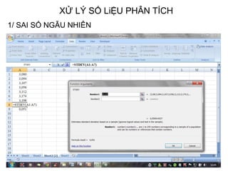 XỬ LÝ SỐ LiỆU PHÂN TÍCH
1/ SAI SỐ NGẪU NHIÊN
 