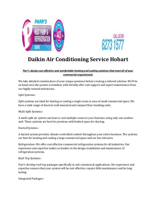 Daikin air conditioning service hobart