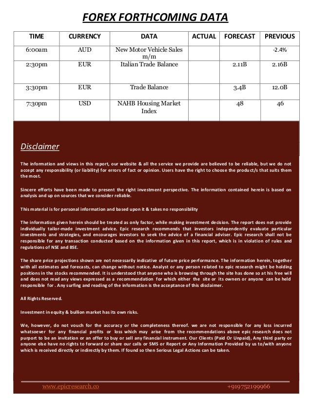 Ubs daily forex report