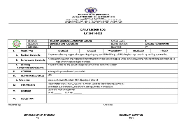 DAILY-LESSON-LOG-format (1).docx | Educational Assessment | Education