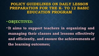 Daily-Lesson-Log-Preparation daily log____ | PPT