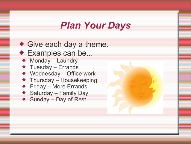 plan daily schedule