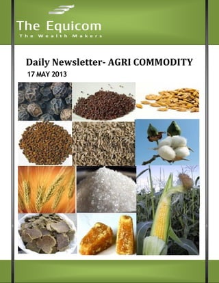Daily Newsletter- AGRI COMMODITY
17 MAY 2013
 