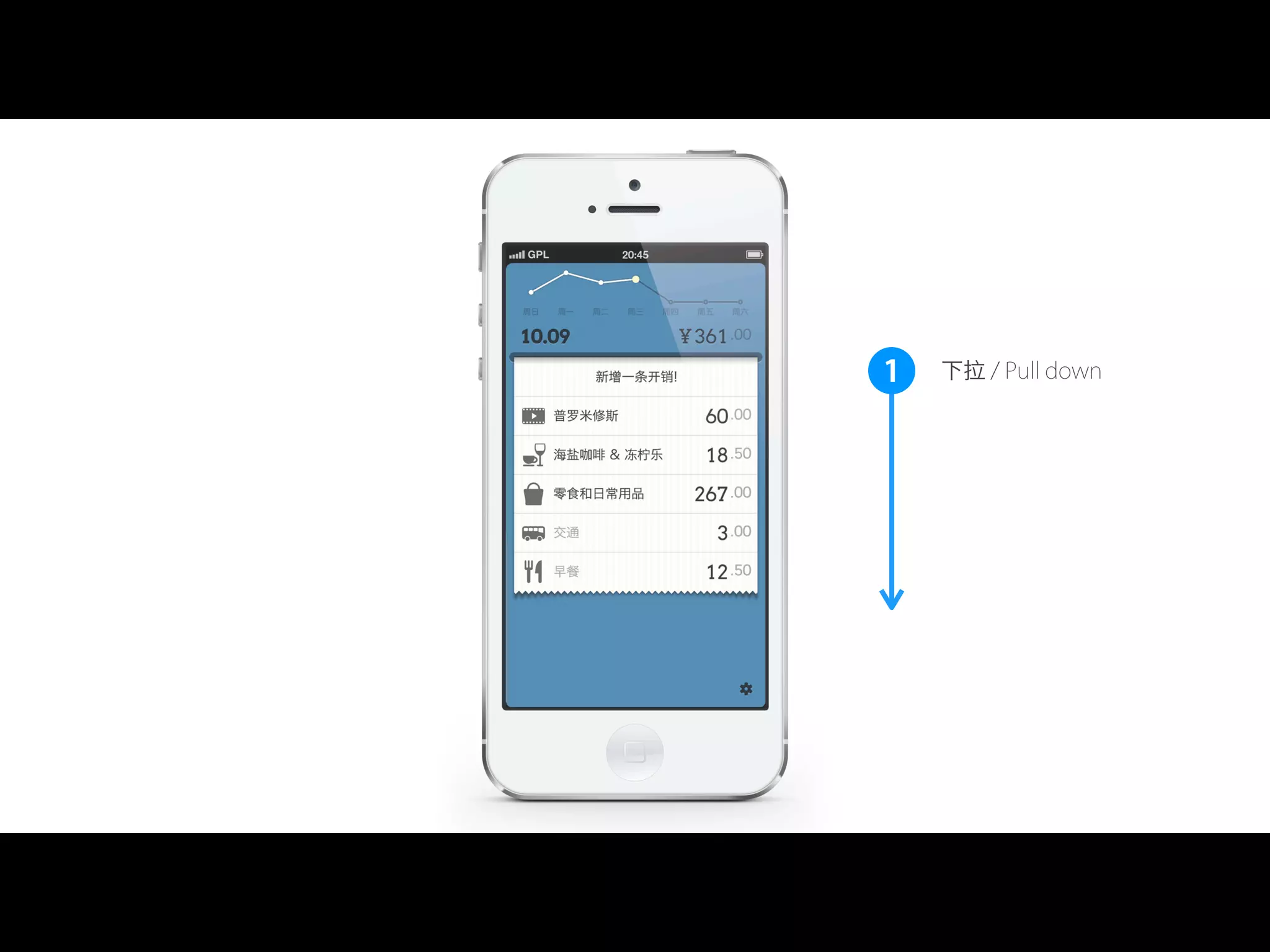1 下拉 / Pull down
 