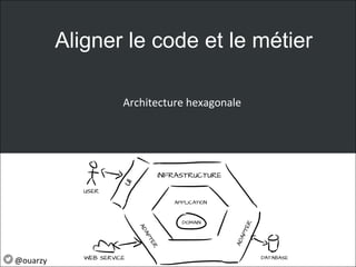 Aligner le code et le métier
Architecture hexagonale
@ouarzy
 