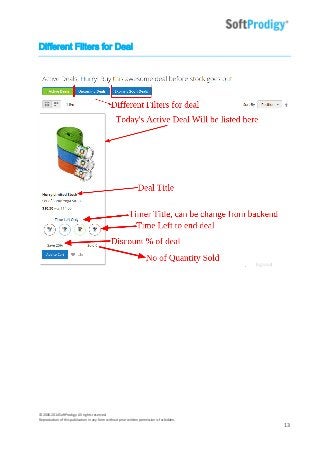 © 2006-2014SoftProdigy. All rights reserved.
Reproduction of this publication in any form without prior written permission is forbidden.
13
Different Filters for Deal
 