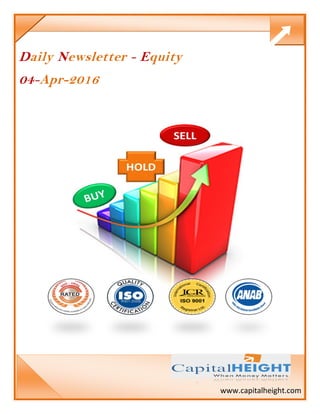 www.capitalheight.com
Daily Newsletter - Equity
04-Apr-2016
 