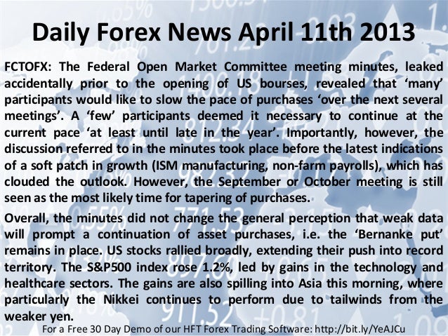 Daily Forex News April 11th 2013 Fed Minutes Released Early By Mist - 