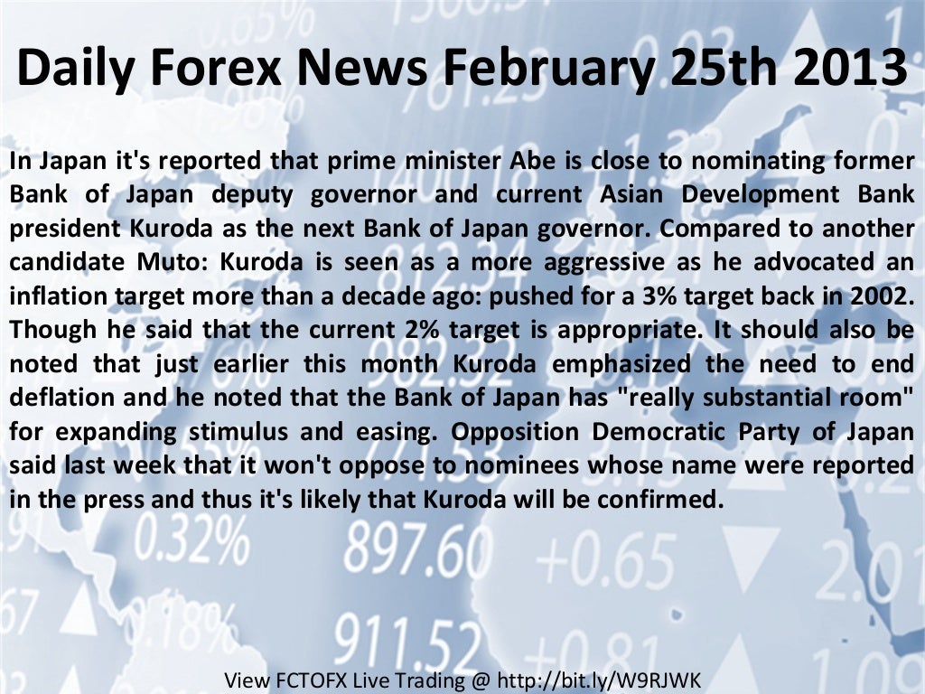 Daily forex news