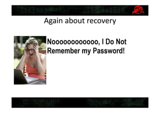 Again about recovery
 