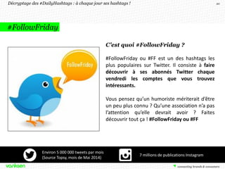 Décryptage des #DailyHashtags : à chaque jour ses hashtags ! 20
#FollowFriday
C’est quoi #FollowFriday ?
#FollowFriday ou ...