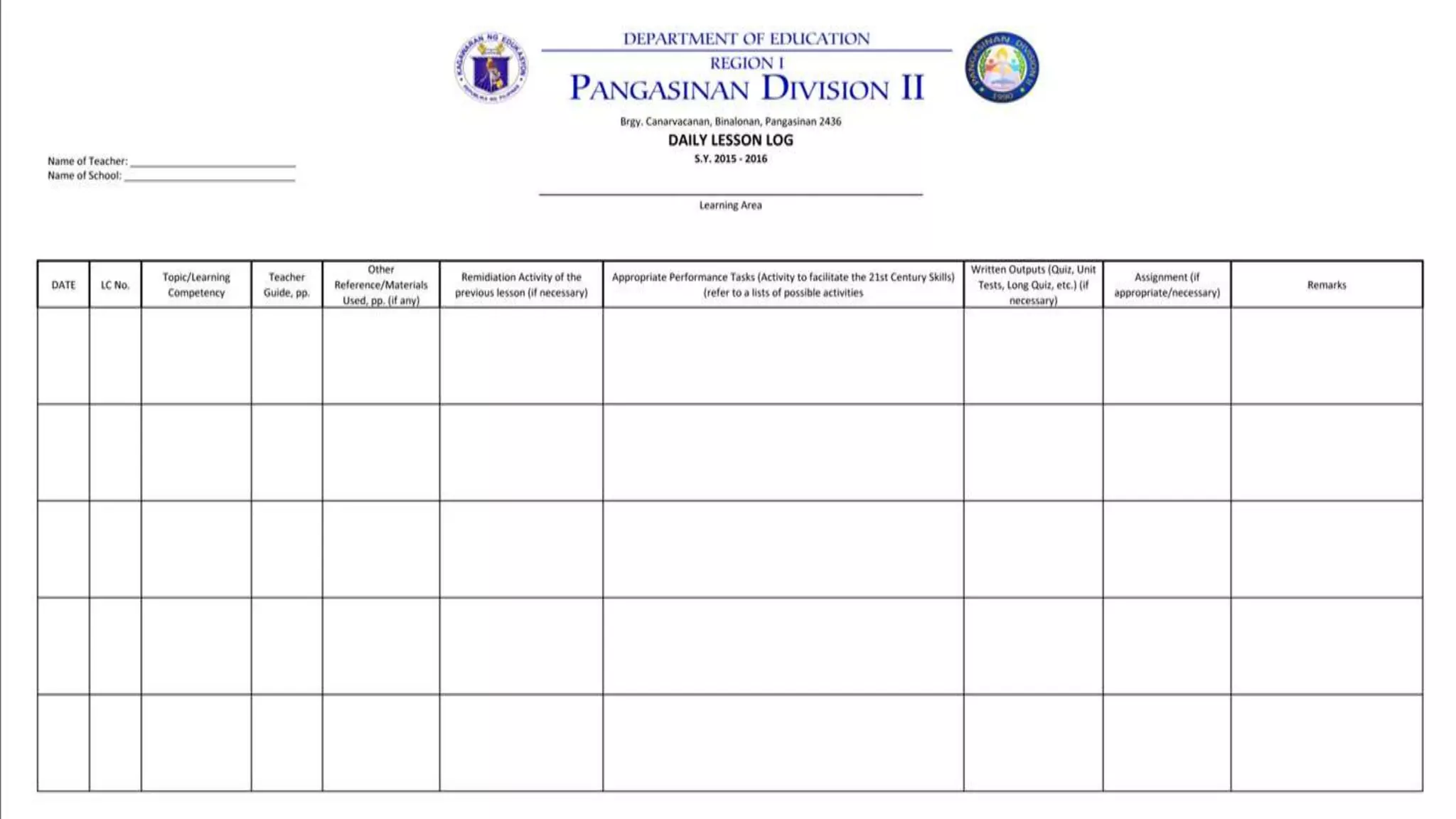 Daily lesson logs & subject allocation.pptx [autosaved] | PPTX