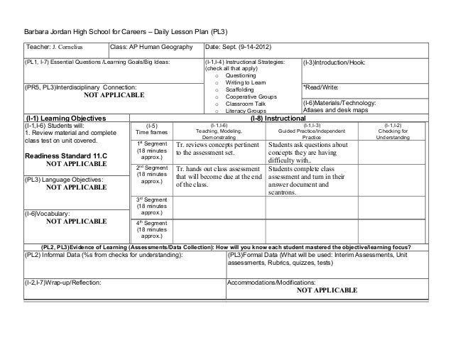 Daily lesson plan ap human geography(9-14-2012) Daily lesson plan ap human geography(9-14-2012)
