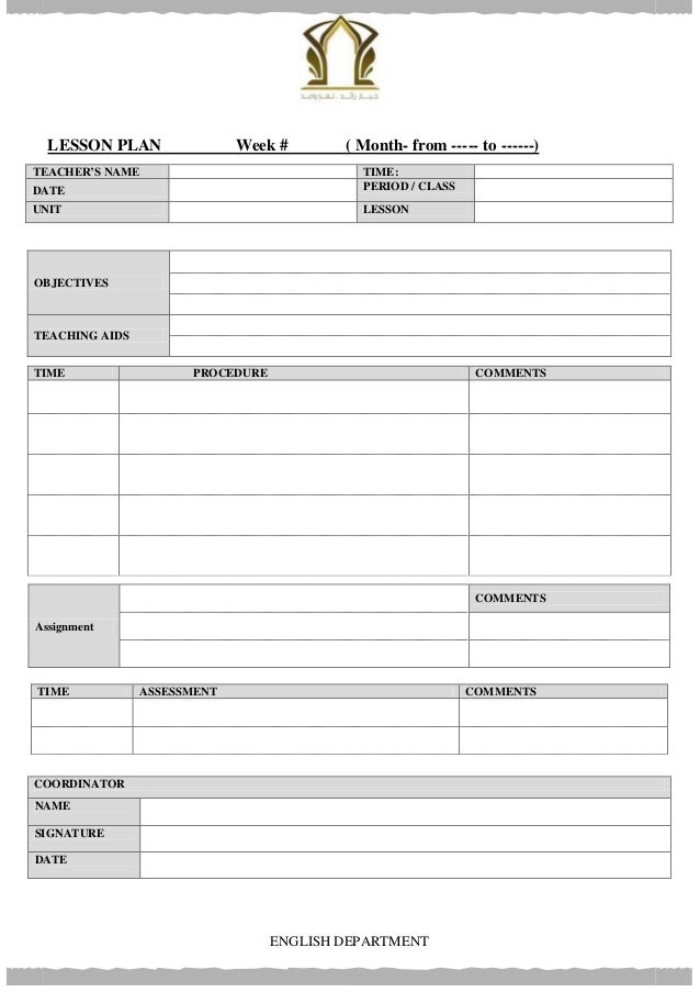 lesson plan forms