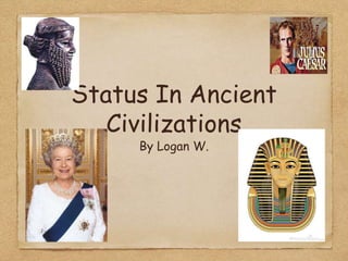 Status In Ancient
Civilizations
By Logan W.
 