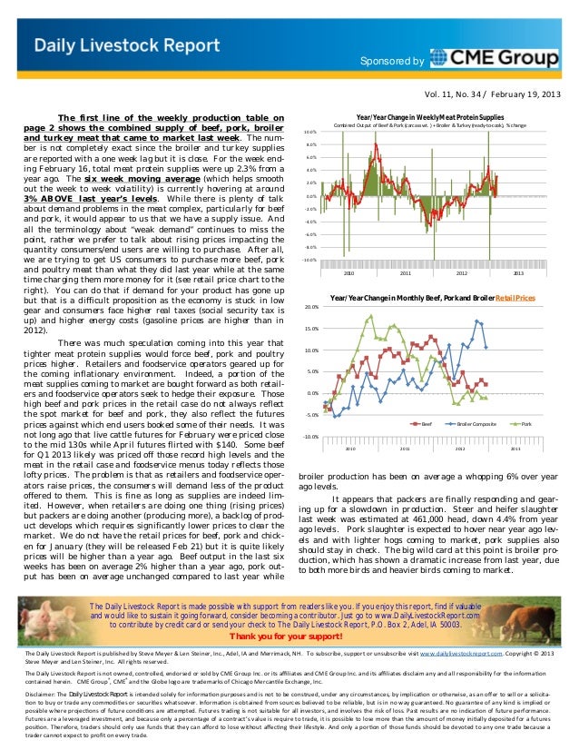 Daily livestock report feb 19 2013