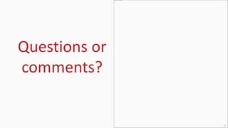 Questions or
comments?
31
This image cannot currently be displayed.
 