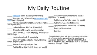 Daily Routine for MLM Reps | PPTX