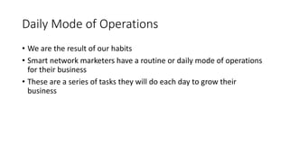 Daily Routine for MLM Reps | PPTX