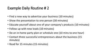 Daily Routine for MLM Reps | PPTX