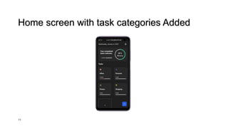 Home screen with task categories Added
11
 