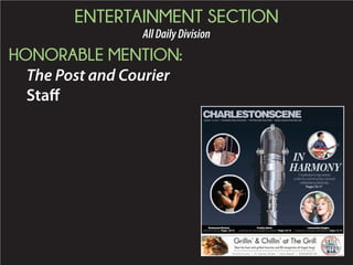 ENTERTAINMENT SECTION
AllDailyDivision
HONORABLE MENTION:
The Post and Courier
Staff
R34-1352045
 