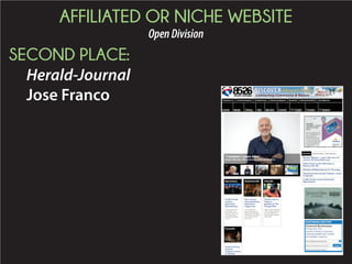 AFFILIATED OR NICHE WEBSITE
OpenDivision
SECOND PLACE:
Herald-Journal
Jose Franco
 