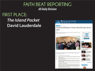 FAITH BEAT REPORTING
AllDailyDivision
FIRST PLACE:
The Island Packet
David Lauderdale
 