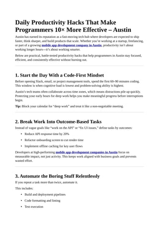 Daily Productivity Hacks That Make Programmers 10× More Effective ...