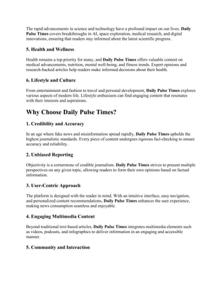 Daily Pulse Times: Your Go-To Source for | PDF