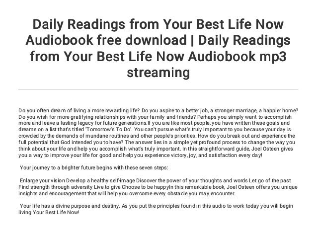 Daily Readings From Your Best Life Now Audiobook Free Download Dail