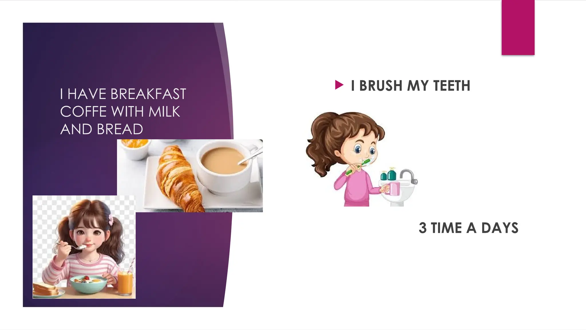 My Daily routine examples and activities done everyday | PPTX