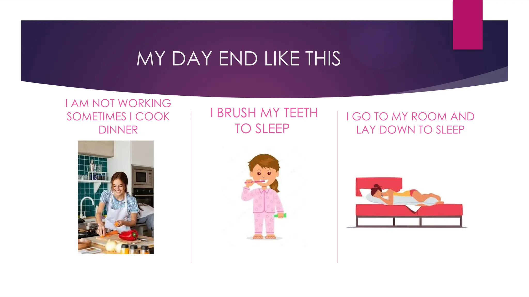 My Daily routine examples and activities done everyday | PPT