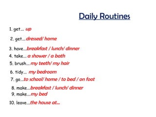 Daily routine exercise 297739.pptpresent simple afirmative for ...
