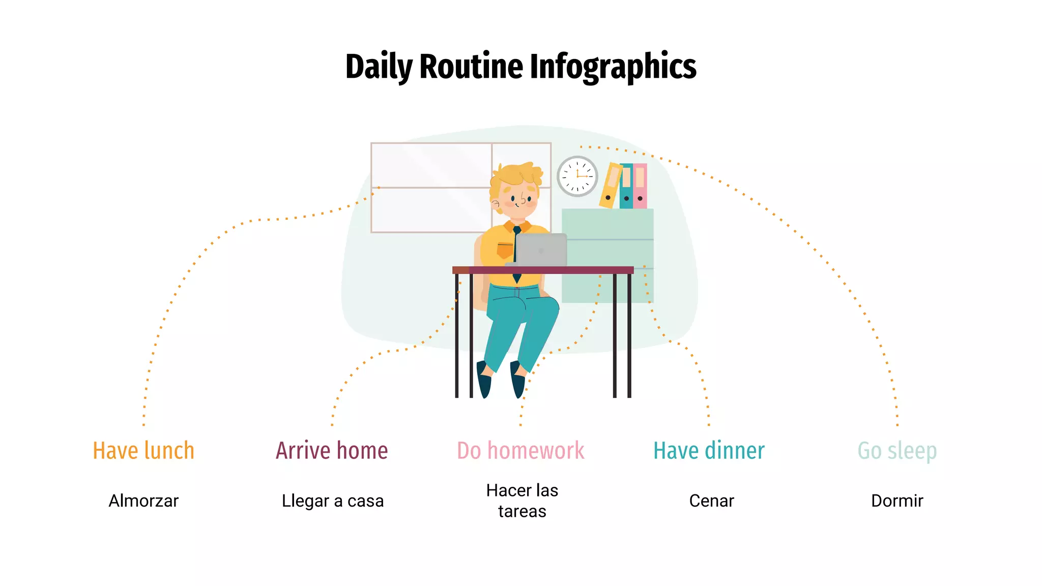 Daily routine infographics by slidesgo | PPTX