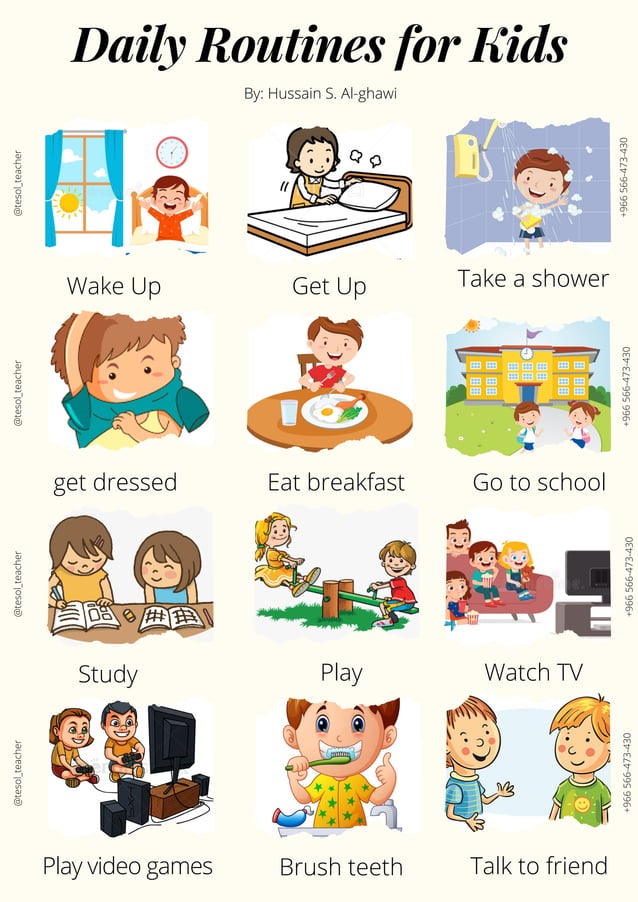 Daily Routines For Kids PDF Daily Routines For Kids PDF