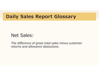 Sales Definition Normal Daily Sales Report Glossary of Retail Terms | PDF