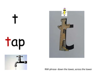t
tap
      RWI phrase- down the tower, across the tower
 