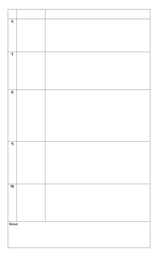 6




 7




 8




 9




10




Bonus
 